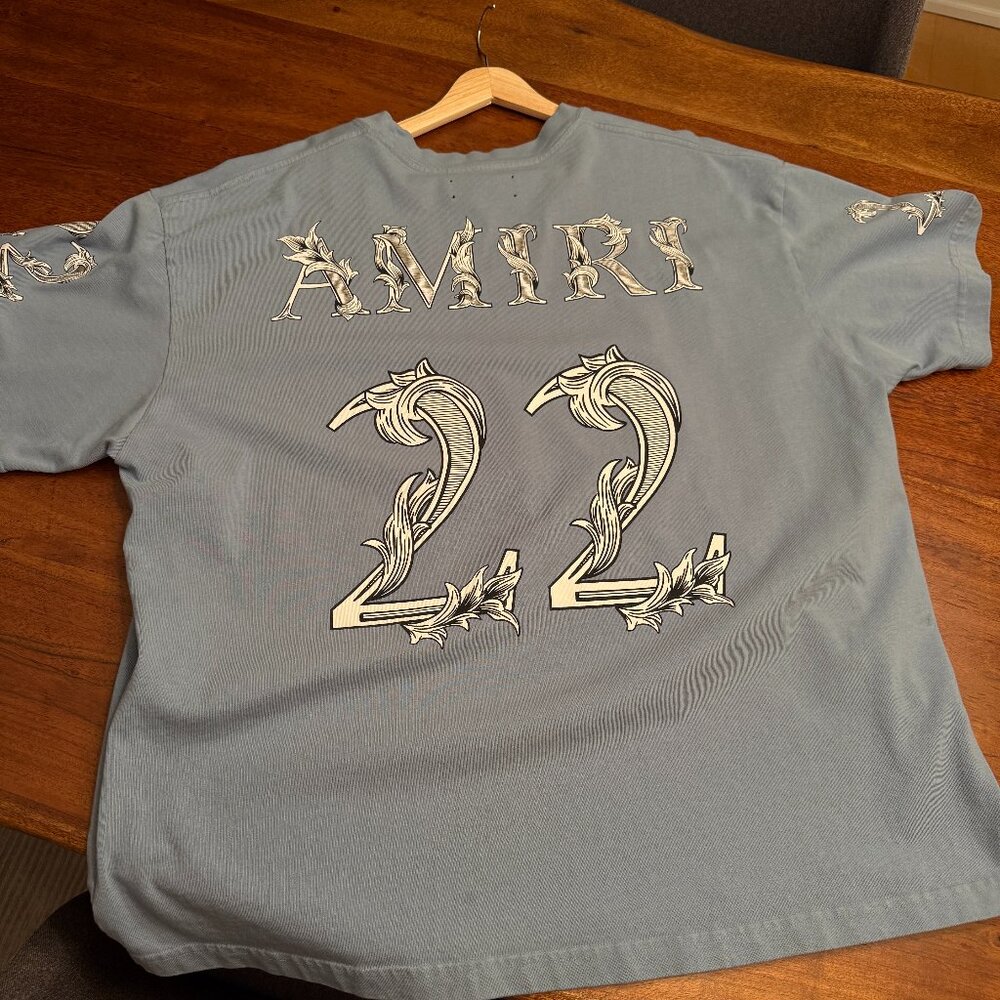 Amiri "22" T-Shirt - Oversized XXL - Light Blue